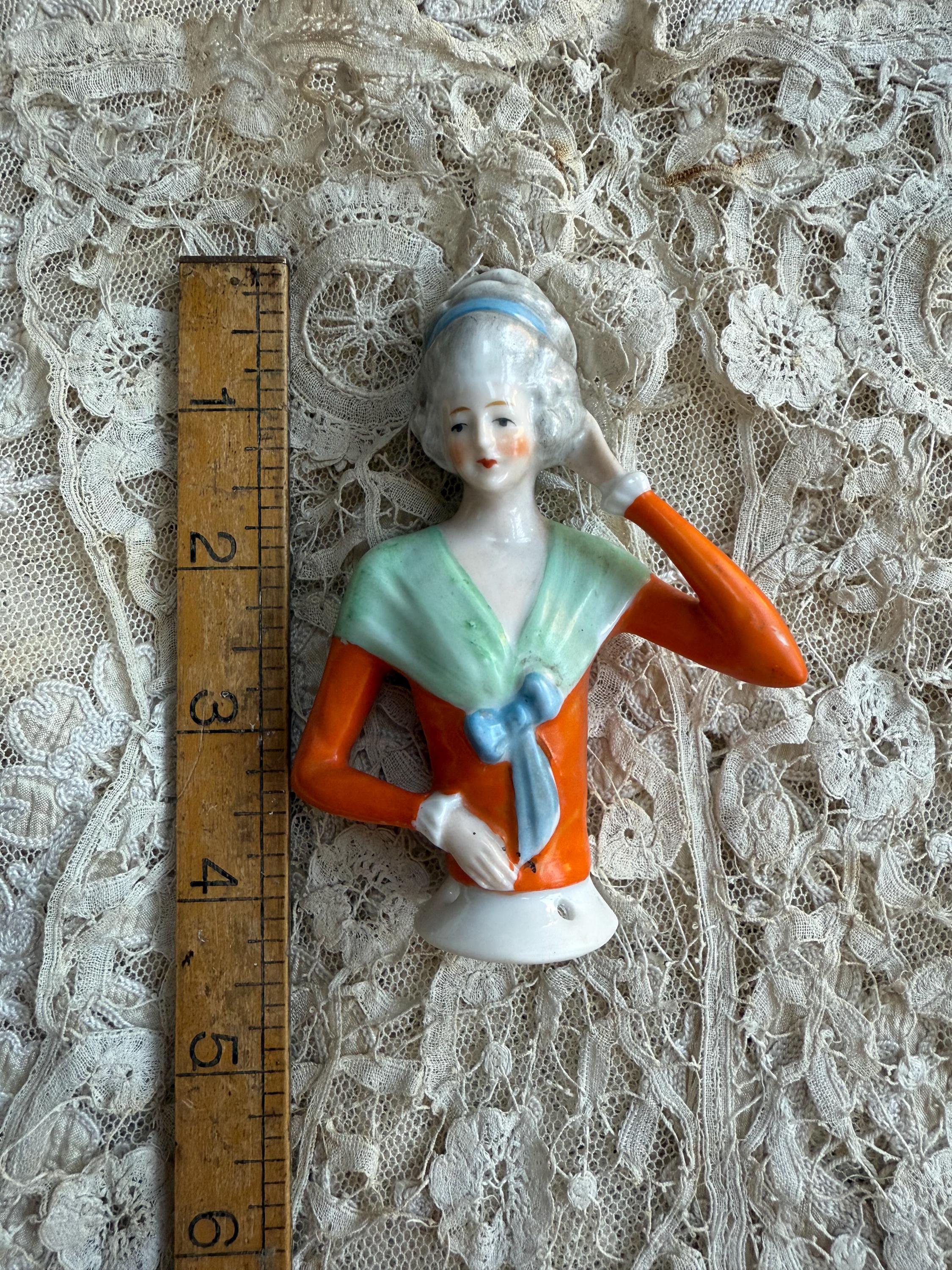 アンティーク ビスク 磁器 ハーフドール ピンクッション ドール - Etsy