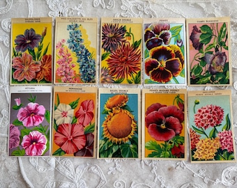 Vintage French Seed Packet Labels 1920s Antique Flower Garden Ephemera ...