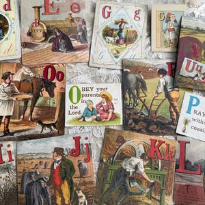 Lovely collection of Antique paper Alphabet cards
