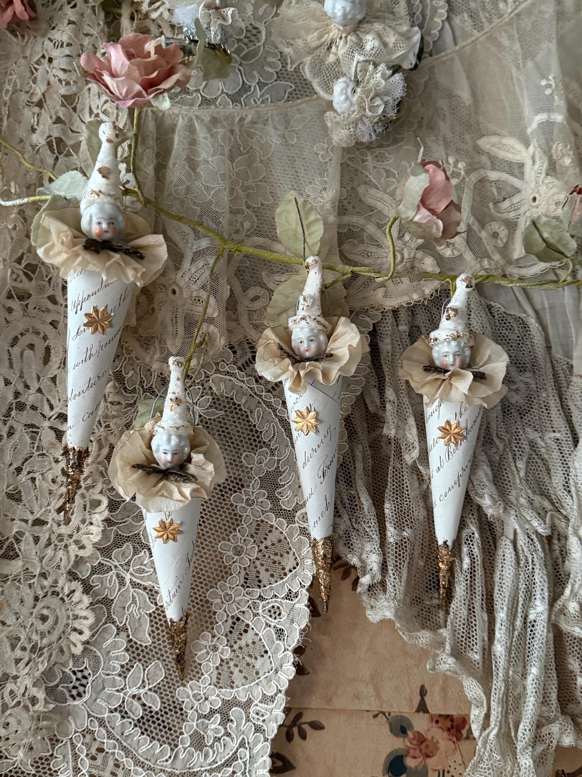Antique Doll Head Christmas Tree Cone, Victorian Ornament - Etsy