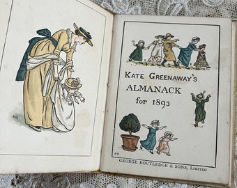 Beautiful 1893 Kate Greenaway Almanack booklet