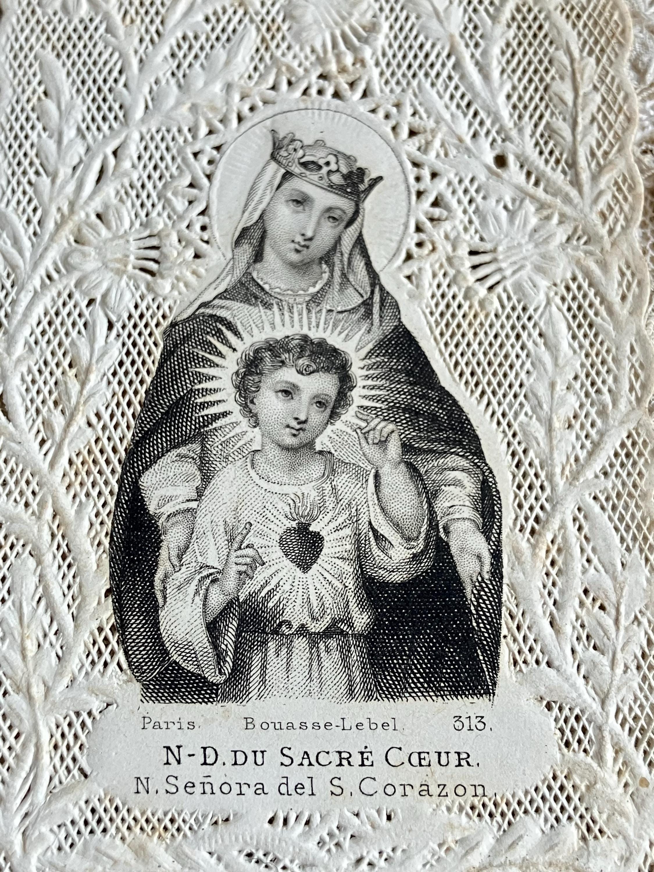 Antique French Religious Paper Communion Card With Paper Lace - Etsy