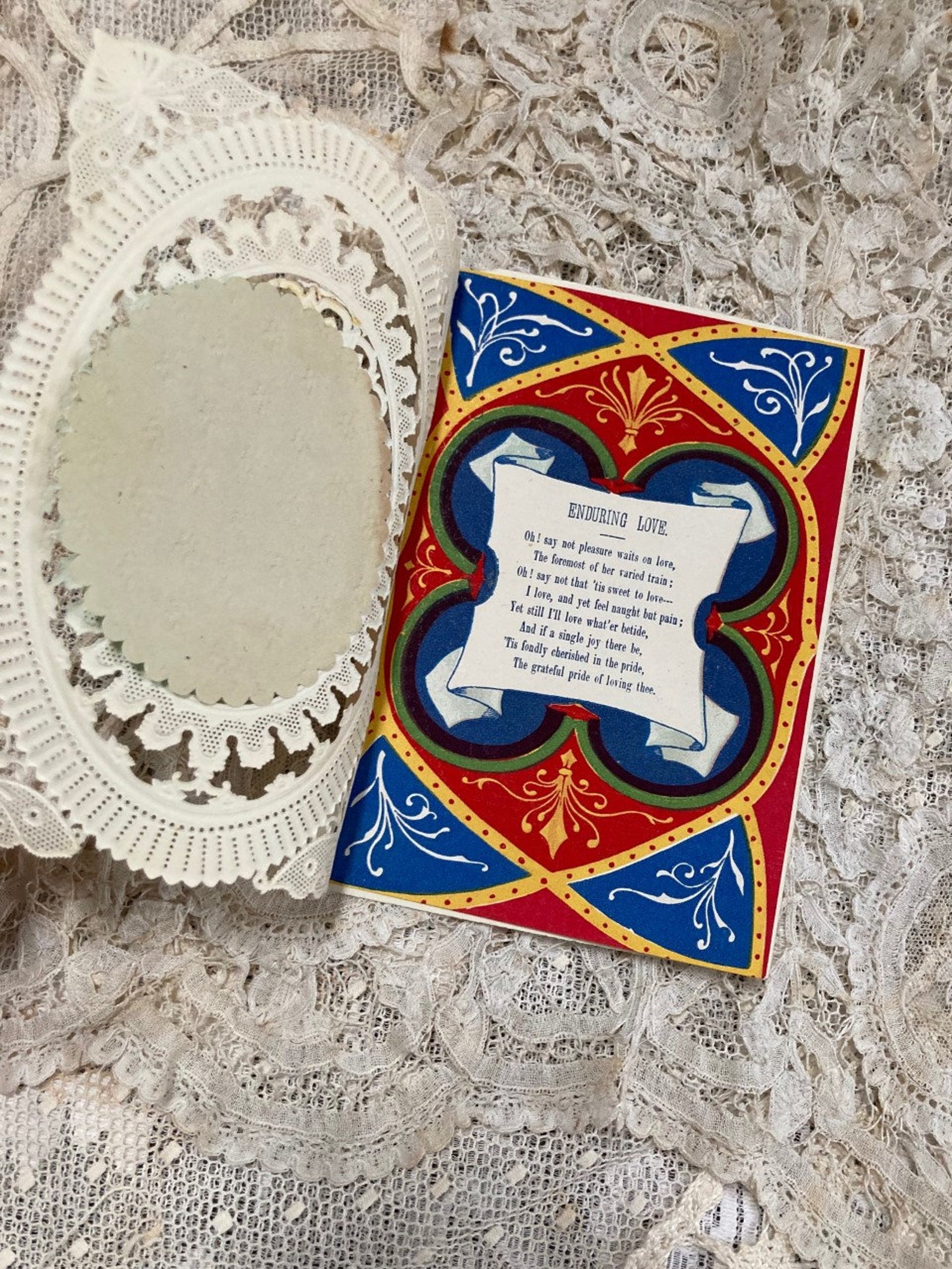 Antique Paper Lace Love Card From 1800's Etsy