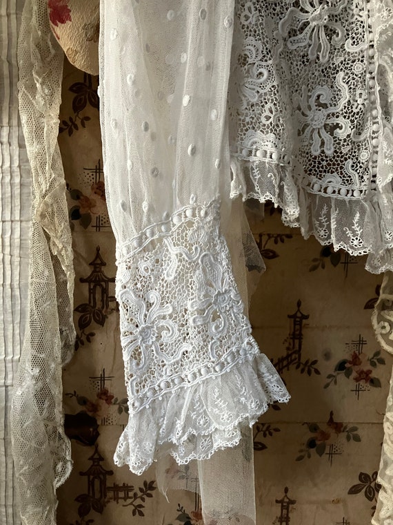 Exquisite Nineteenth Century Flounce Sleeve Lace Jacket
