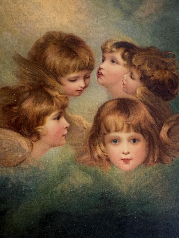 Antique Cherub Choir Silk Print, 1903 Gentlewoman Magazine