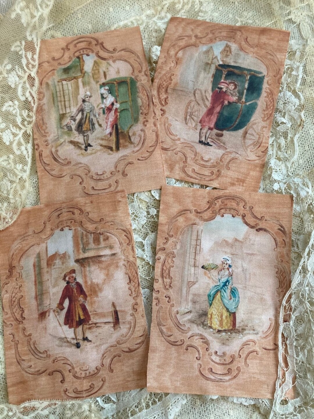 Lot De 4 Panneaux En Tissu Portrait Vintage Couverture De Journal lot-de-4-panneaux-en-tissu-portrait-vintage-couverture-de-journal
