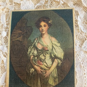 Antiguos maestros itallianos Retratos, Elaboración de imágenes en miniatura, Vintage Journaling Canvas restos de retrato Grupo 1