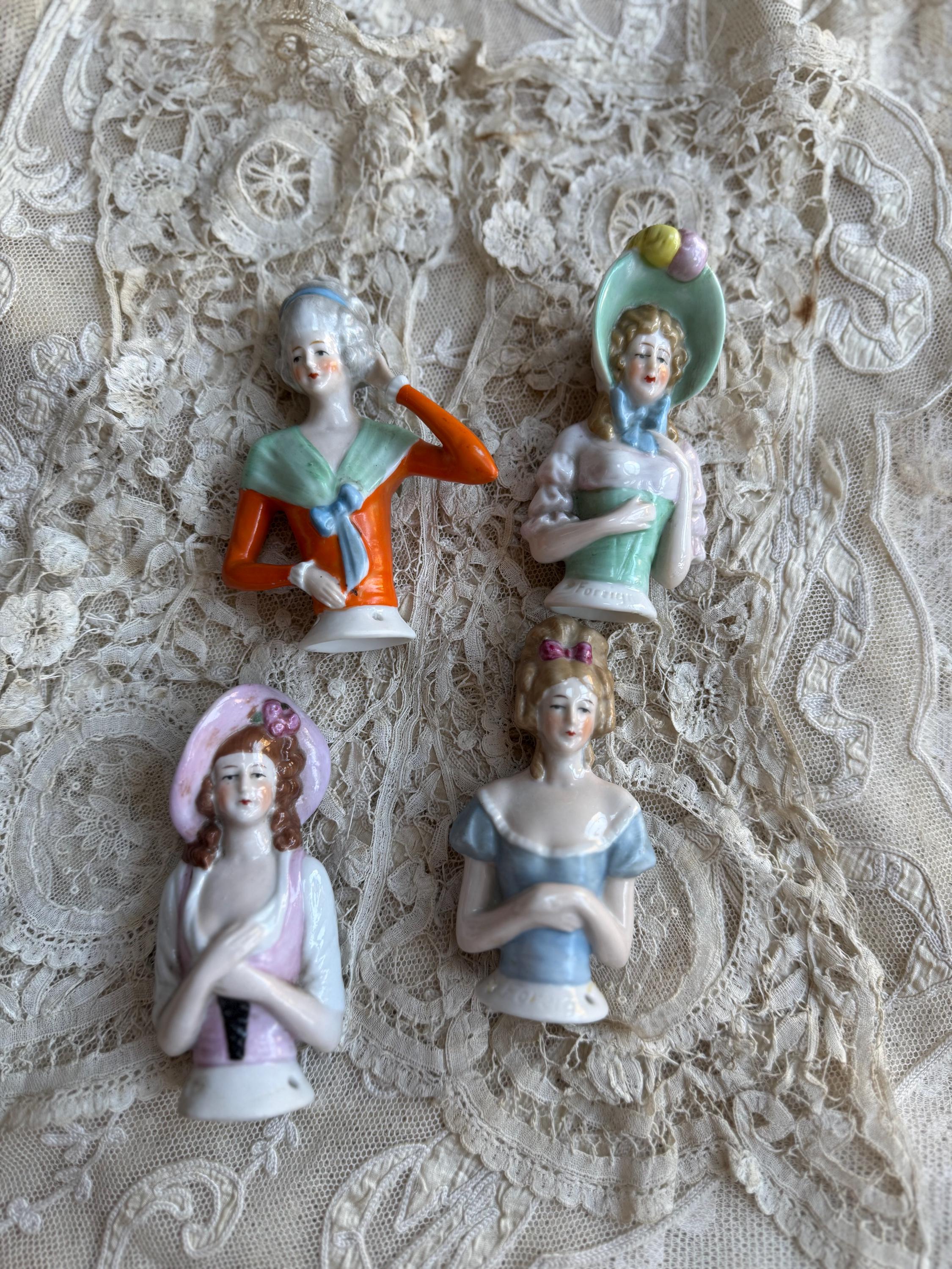 アンティーク ビスク 磁器 ハーフドール ピンクッション ドール - Etsy