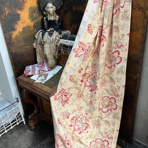 Stunning long panel of this divine 19th century French chintz printed cotton