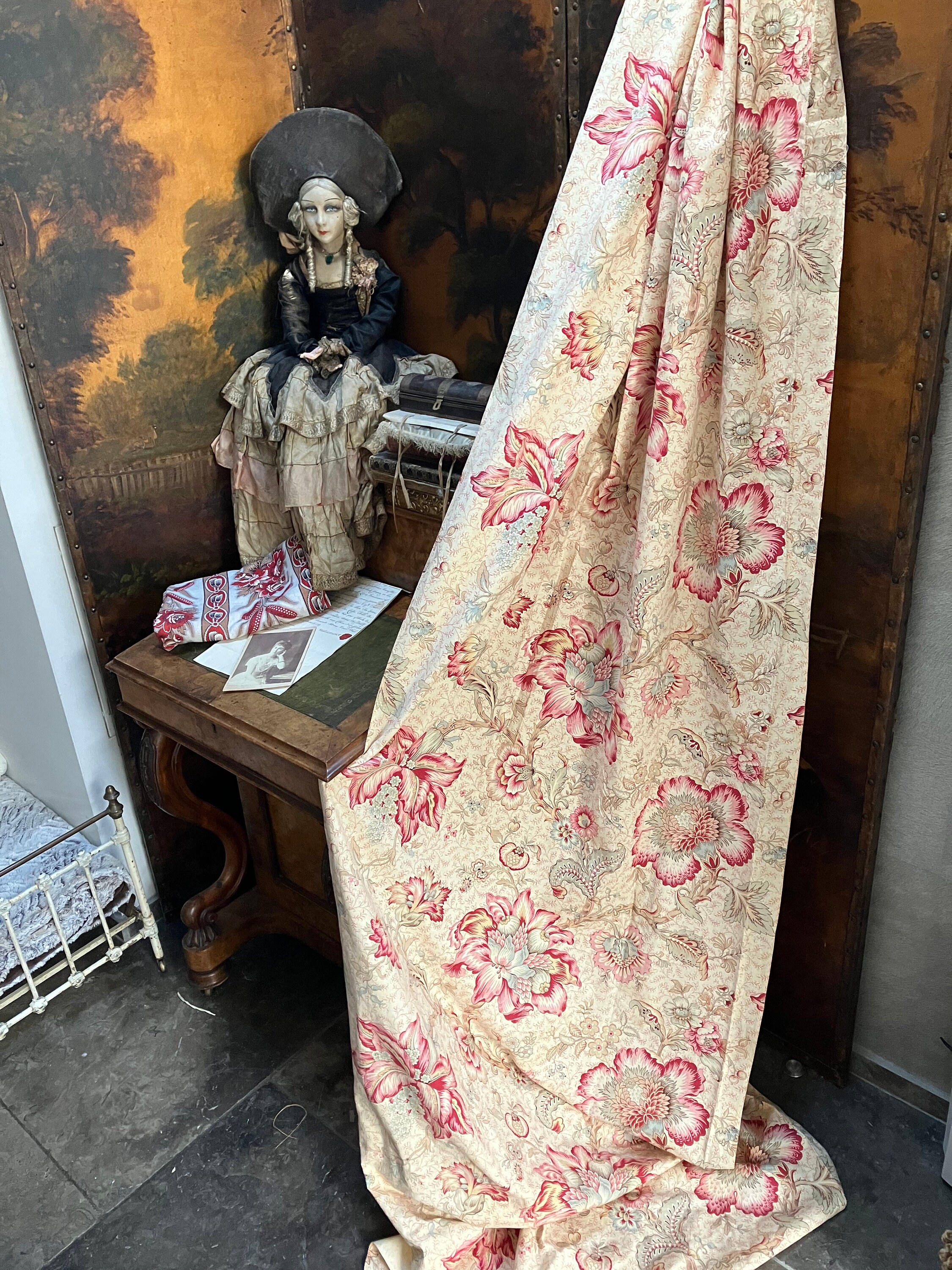 19世紀フランスの更紗綿パネル：花柄生地の残骸 - Etsy 日本