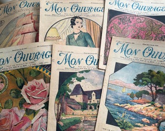 Antique French Needlework Magazine: 1932 'mon Ouvrage' Issue