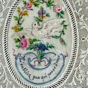 Nineteenth Century paper lace Victorian Christmas card