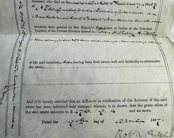 19世紀のアンティーク手書き羊皮紙契約書 - Etsy 日本