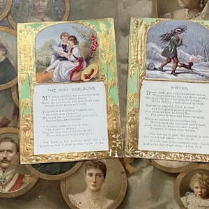 Due cartoline di preghiera del diciannovesimo secolo 1868 Cartoline recuperate