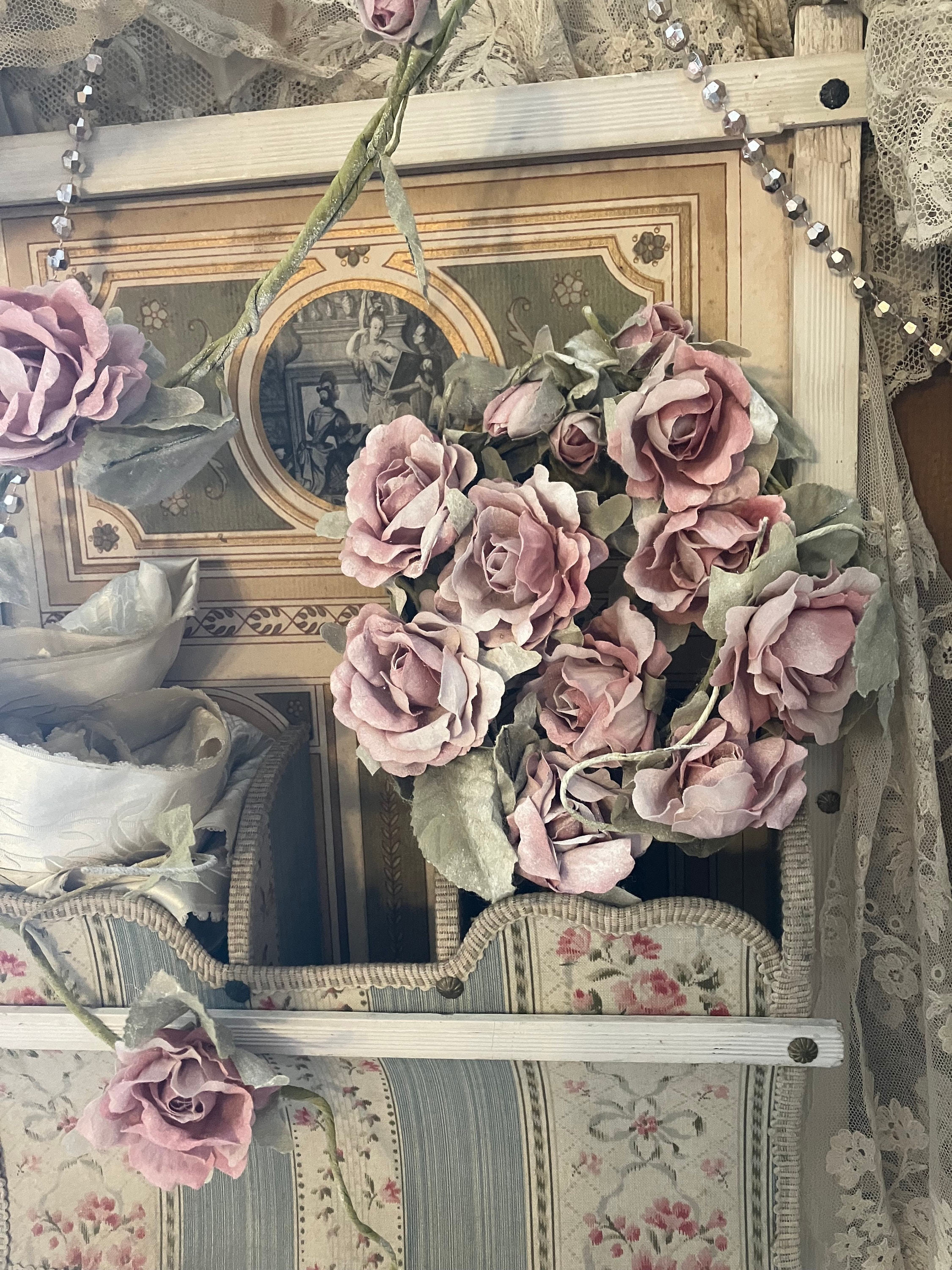 Vintage Style Paper Rose Garland, Cottagecore Decor - Etsy