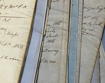 1800年代のアンティーク手書きの遺言書と証書（参照青） - Etsy 日本