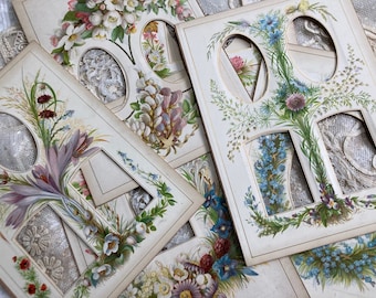 Nineteenth Century Cabinet Card frames, Victorian Photo Album Pages, Victorian Floral Frame