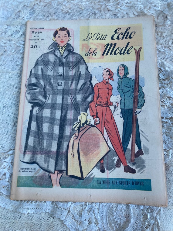 ヴィンテージ フランス女性向けプチ エコー デ ラ モード 1950