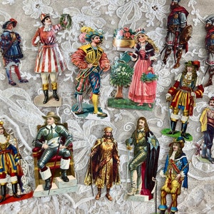 Colección de reyes reales del siglo XIX y guardias restos de cromo en relieve, adornos para hacer tarjetas, Scrapbooking (Ref G1)