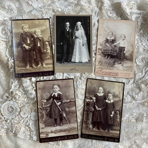 Victorian Photos, wedding, siblings Cabinet Card CDV Carte De Visite Photo Portraits image 1