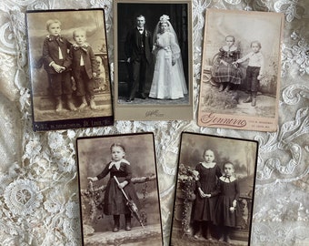 Fotos victorianas, boda, hermanos Gabinete Tarjeta CDV Carte De Visite Retratos fotográficos