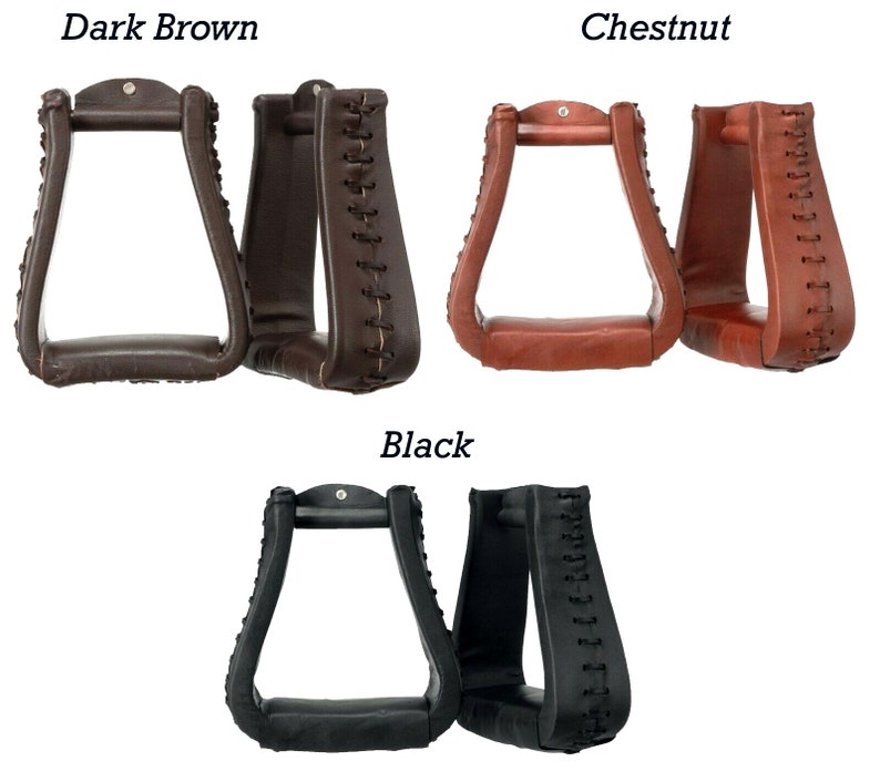 Leather Covered Oversized Western Stirrups Lightweight Stirrup for
