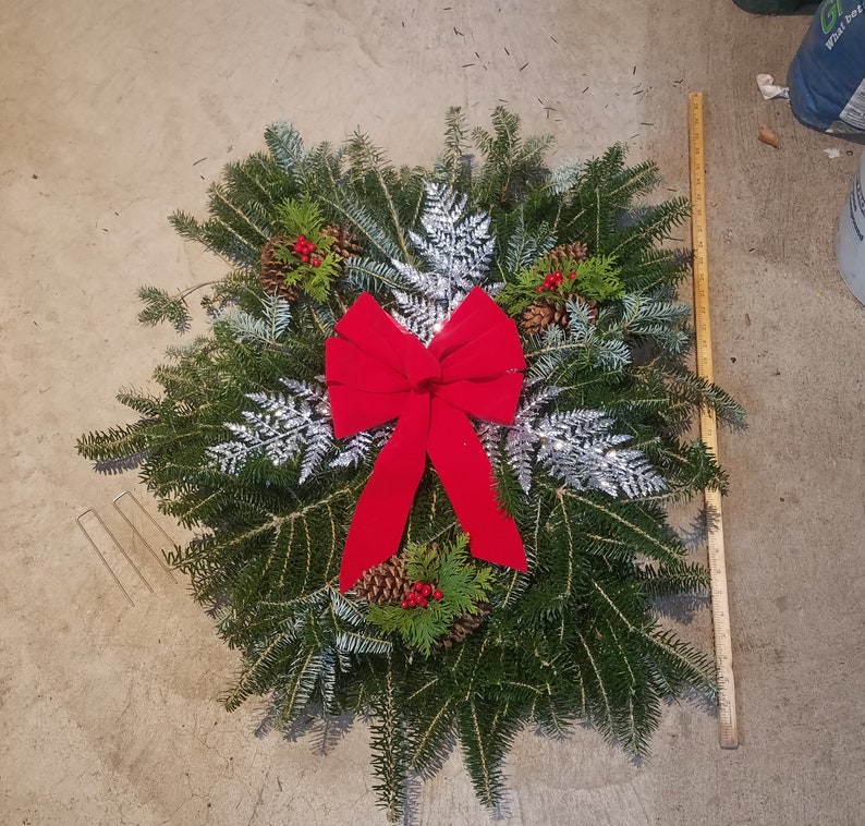 Fresh Natural Christmas Grave Blanket Etsy