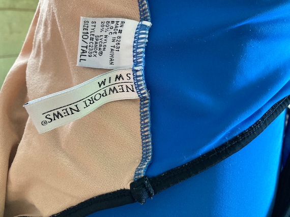 Royal Blue Zip Front Swimsuit Vintage 80 S One Piece Etsy