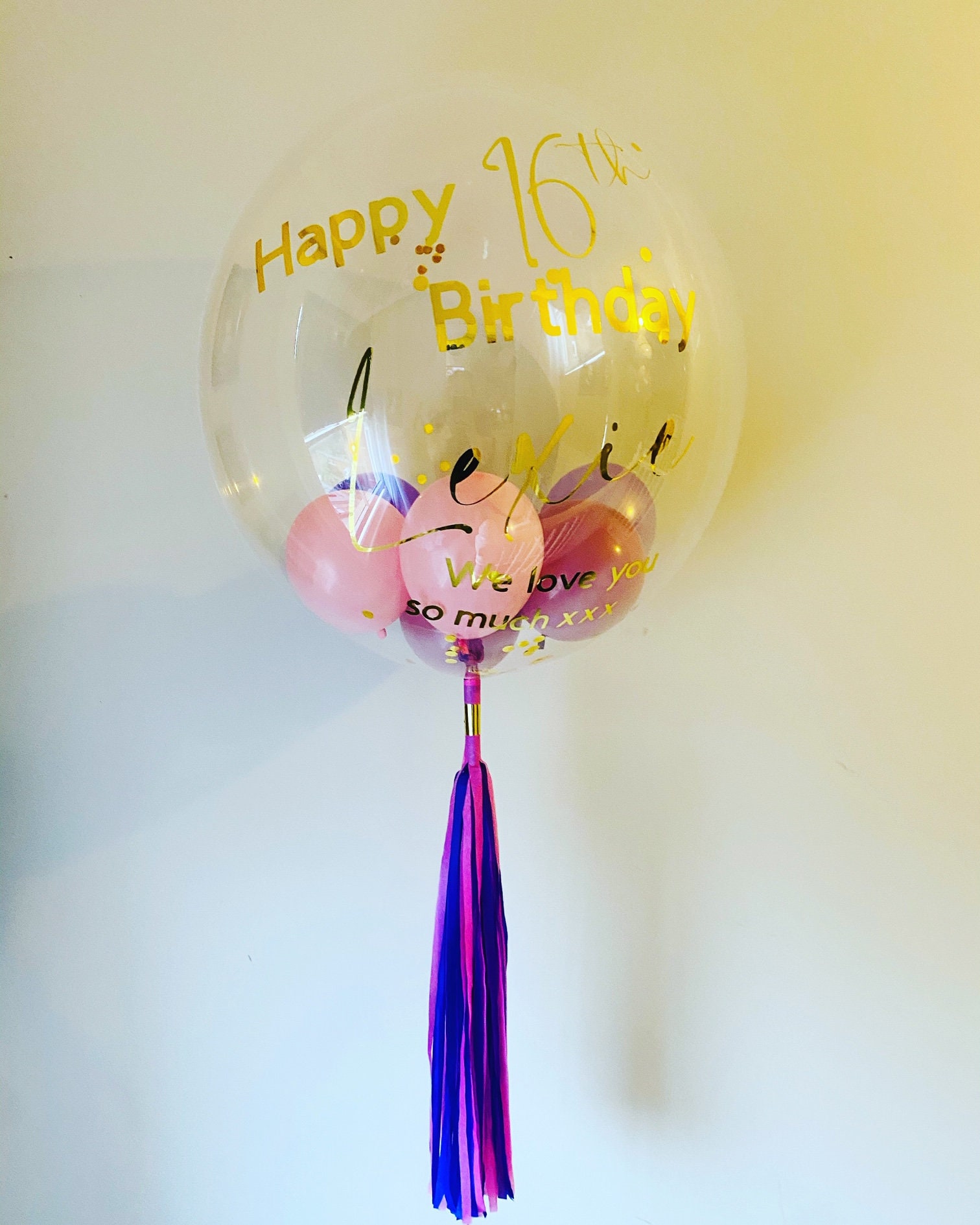 Large Personalised Helium Filled Bubble Balloon With Etsy