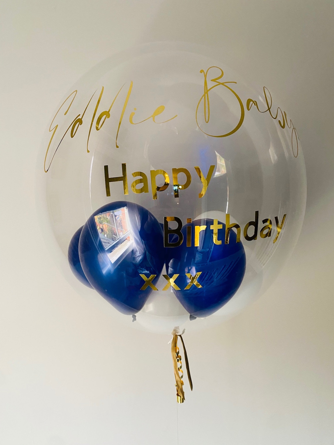 Large Personalised Helium Filled Bubble Balloon With Etsy