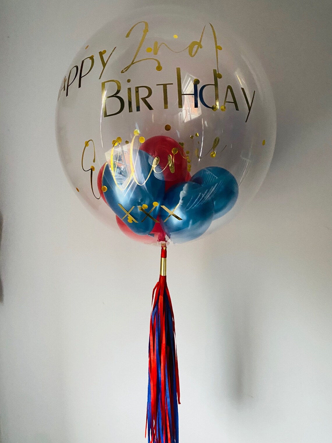 Large Personalised Helium Filled Bubble Balloon With Etsy