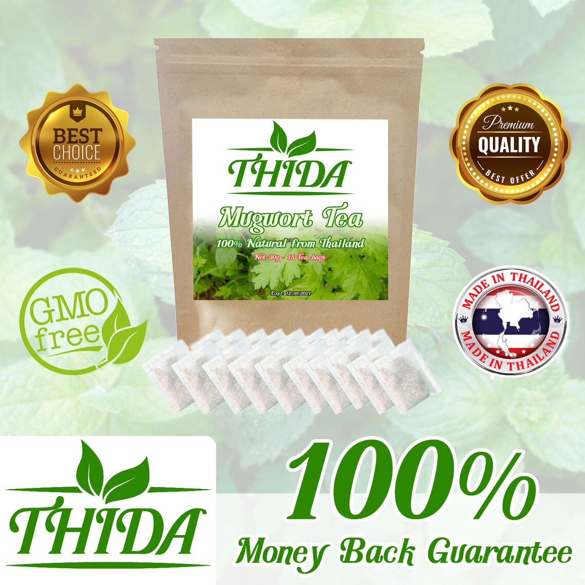 Mugwort Tea 15 Bags Asian Herb Tea Mugwort Leaves USA Etsy