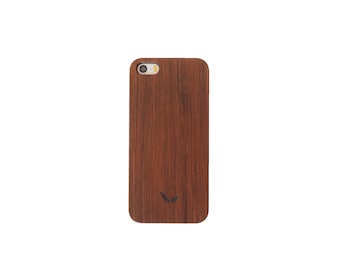 CWA Handyhülle Holzhülle für iPhone 5/5s Holz Männer Frauen Unisex Rosenholz