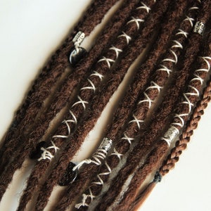 Dreads on hairband | Crochet Dreadlocks | Sythetic set | Forest Witch Dark warm Brown Bronze Hair extensions Boho Hippie Kanekalon Handmade