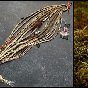Dreads on hairband |Crochet Dreadlocks Blonde Green afrocurls Forest Witch Light Hair extensions Boho Hippie Kanekalon Handmade