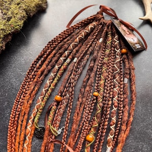 Dreads on elastic band Ginger Ombre| Crochet Dreadlocks | Synthetic set | Braids Red Chestnut natural look foxy witchy gift handmade
