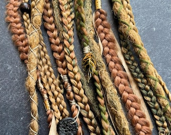Dreads on hairband |Crochet Dreadlocks Warm Ginger Natural Blonde Green Forest Witch Light extensions Boho Hippie Kanekalon Handmade