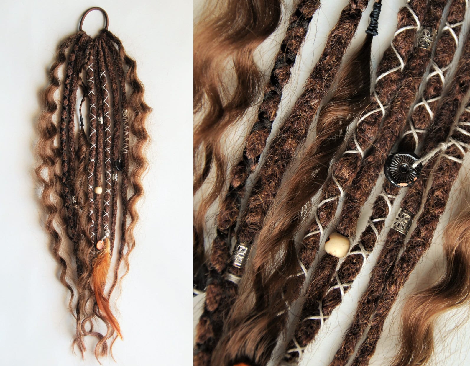 454 Pcs Locs Hair Braids Jewelry Dreadlock Goddess Clear Beads Dreadlocks  Accessories Loc Beard Tube Beads African Decoration (Gold)
