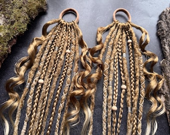 SUNNY BLONDE | Dreads on hairband | Crochet Dreadlocks | Sythetic set | Natural color slavic warm ombre afrolocks summer hair extensions
