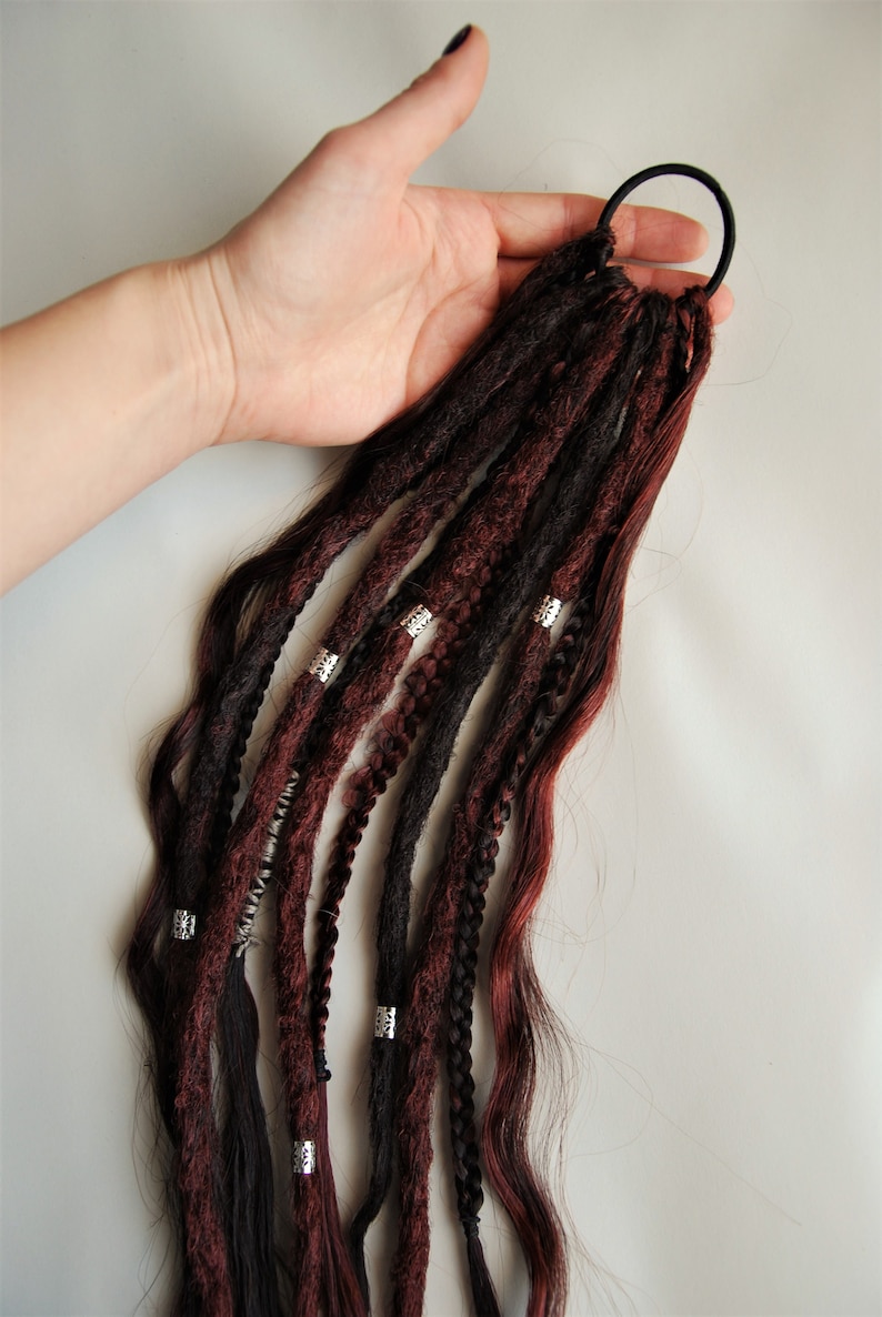 Dreads on Hairband |crochet Dreadlocks|sythetic Set Auburn Deep Red ...