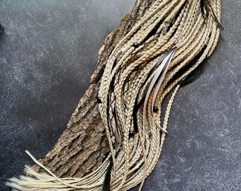 BLONDE | Braids Locks on elastic band Sunny Platinum Cool Crochet Dreadlocks Handmade Synthetic hair extensions Temporary Ponytail Viking