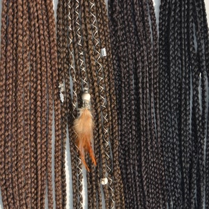 Braids Locks on elastic band Brown Black Blonde Cool Crochet Dreadlocks Handmade Synthetic hair extensions set Temporary Ponytail image 7