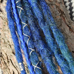 Dreads on hairband | Crochet Dreadlocks Handmade Synthetic extensions Colorful Blue Temporary Fairycore Petrol blue