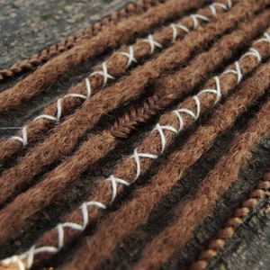Dreads on hairband | Crochet Dreadlocks | Sythetic set | Forest Witch Brown Bronze Hair extensions Boho Hippie Kanekalon Handmade