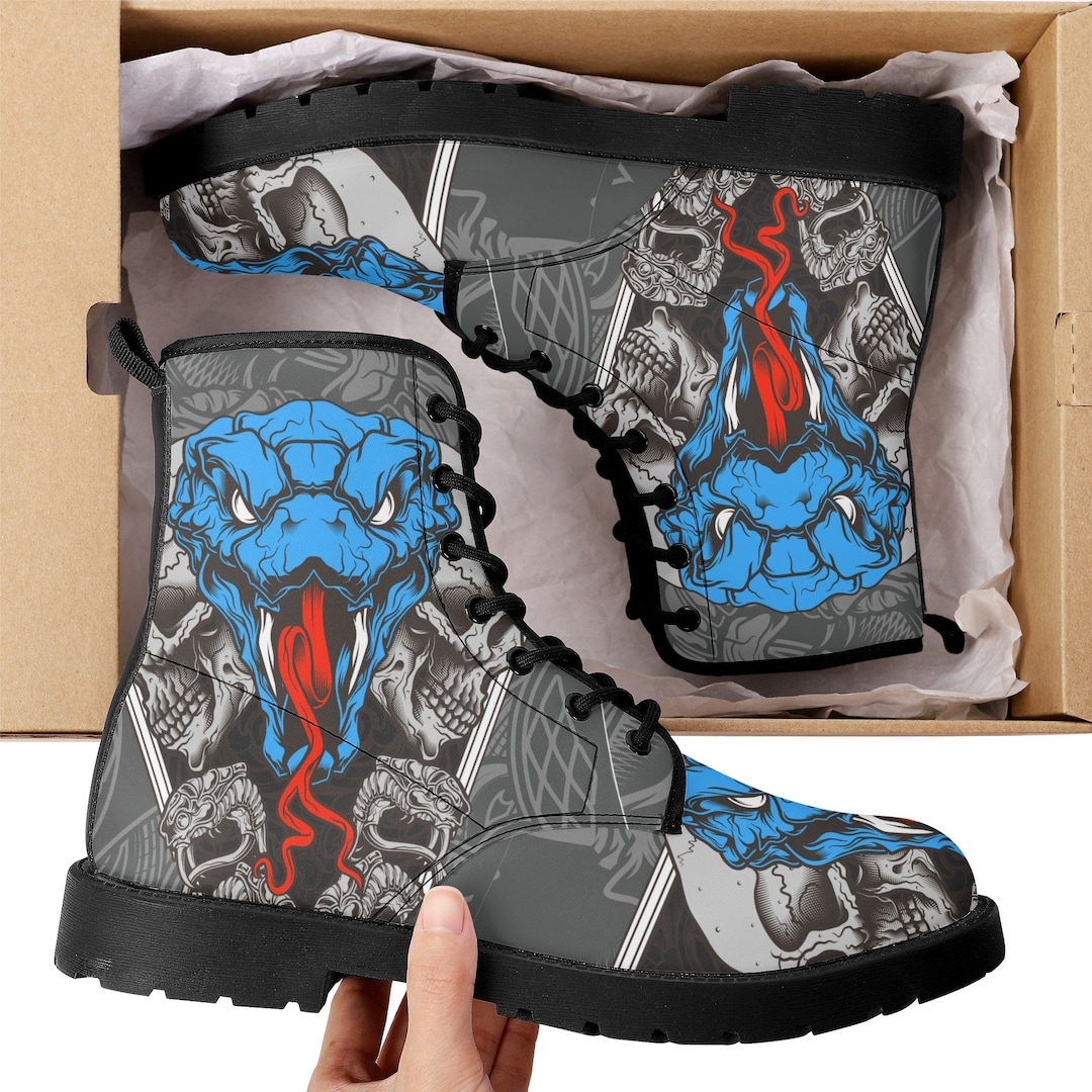 1460 skull leather ankle boots