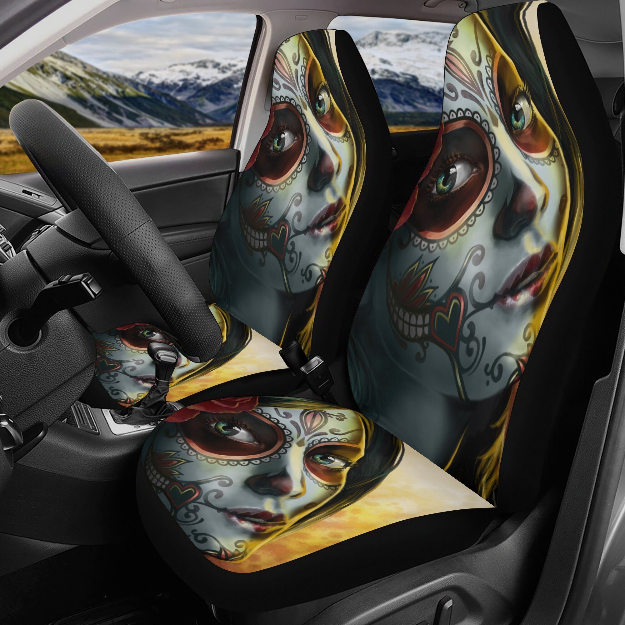 Sugar Skull Girl Car Seat Cover Candy Skull Car Seat Covers Car Mat Mexico Skull Car Seat Protector Candy Skull Car Accessories Seat Cover Etsy Canada