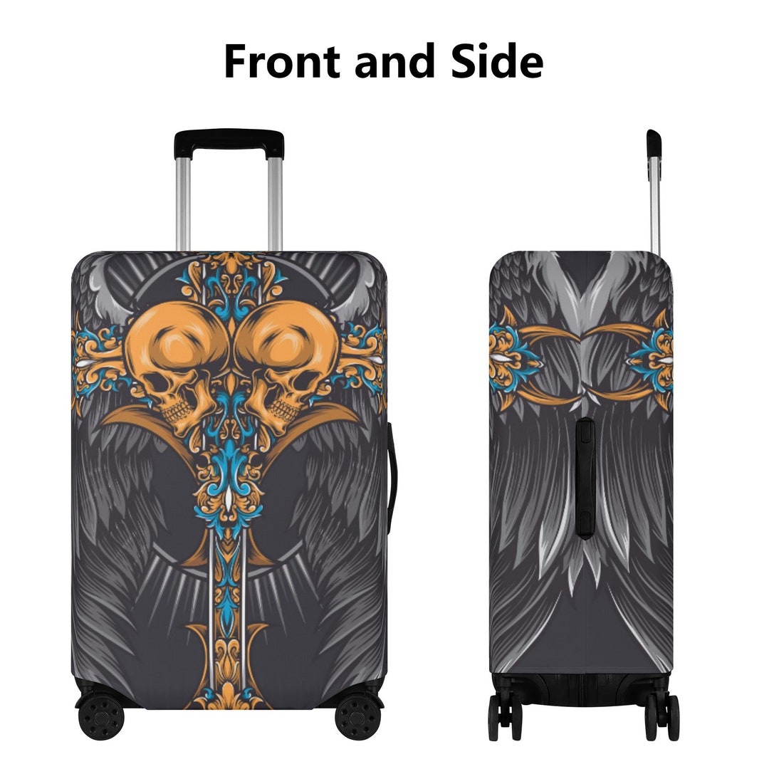 Sword Skull Wings Luggage Suitcase Cover Gothic Skull Suitcase