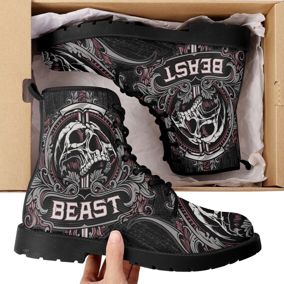 skull rubber boots