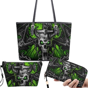 Bolso de Halloween, cartera larga con calavera de flores, bolso de mensajero de Halloween, bolso de calavera en llamas con correa para el hombro, bolso gótico con calavera navideña.