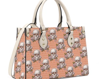 Handtas duivelsspook met riem, handgemaakte tas doodsschedel, boze handtas met riem, gothic dameshandtas, lijkzak doodsschedel, schedel met capuchon